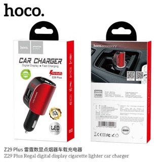 Hoco Z29 Plus. Car Charger 2USB+2 Socket With LCD !!