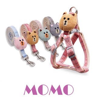 MOMO สายจูงรัดอกลายหมี (CE11) สายจูงรัดอกแมว สายจูงรัดอกสุนัข สายจูงสัตว์เลี้ยง สายจูง