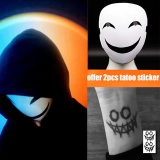 【2022 Halloween cosplay】Christmas หน้ากากคอสเพลย์ Clown Smiley Face Male Dark Bullet สําหรับปาร์ตี้ฮาโลวีน Party Anonymous Vendetta Guy Fawkes Hacker Face Mask