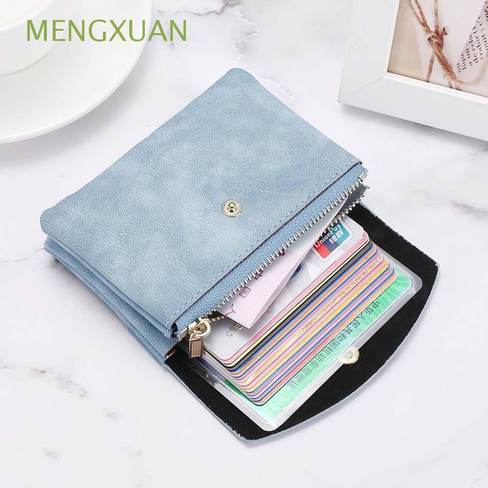 MENGXUAN TwoinOne Hasp Wallet Women Card Clip ID Card Holder Portable Coin Bag Men Bank Card