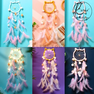 ตาข่ายดักฝัน DREAM CATCHER เครื่องรางดักฝัน รุ่น แมว CAT (มีทั้งแบบธรรมดาและมีไฟ LED)