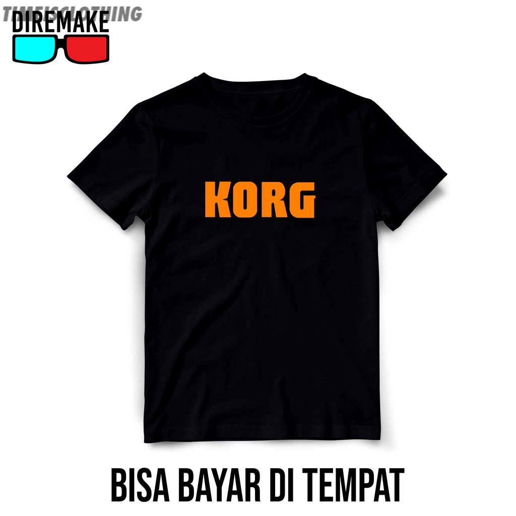 PREMIUM CASUAL T-SHIRT / UNISEX / KEYBOARD KORG MUSIC เสื้อยืดสีดํา TIC