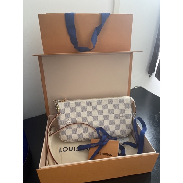 LOUIS VUITTON Damier Azur Pochette Accessoires Pouch N41207 LV Auth 34085  ref.757506 - Joli Closet