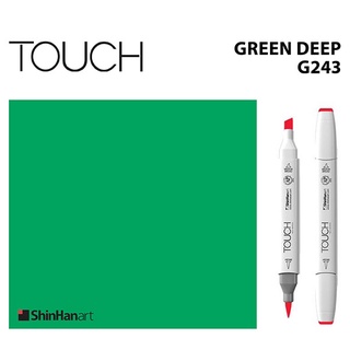 TOUCH TWIN BRUSH MARKER G243 (GREEN DEEP) / มาร์คเกอร์หัวพู่กัน-หัวตัดขนาดกลาง รหัส G243 (GREEN DEEP)