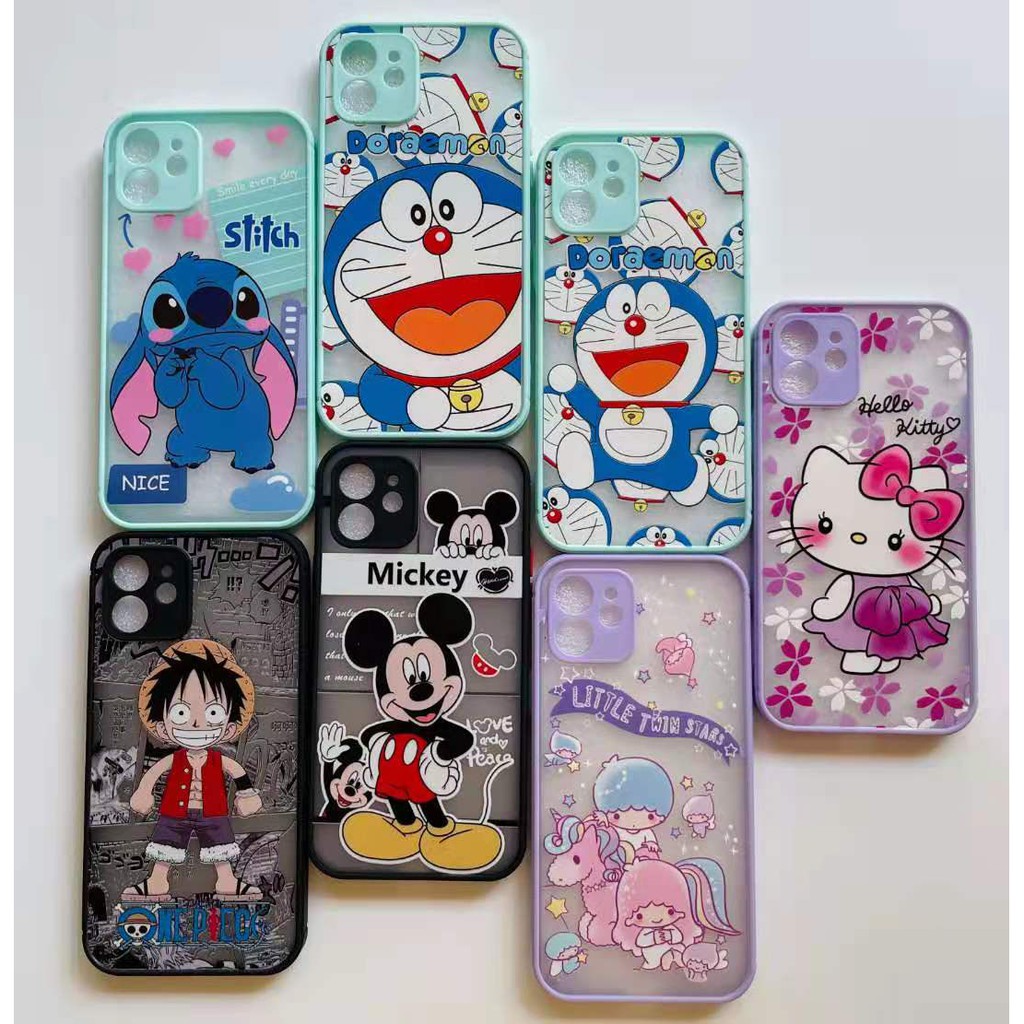 Reno5 5Gมาใหม่เคสหลังกันกล้องสกรีนลายการ์ตูนOPPO-A53-A15-A93-A5s-A7-A12-Realme5-C3-Reno4