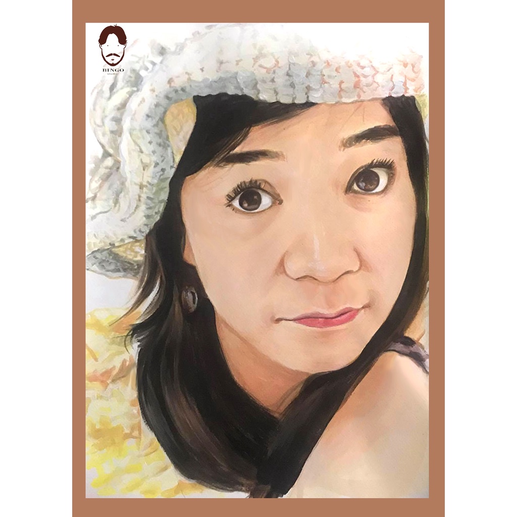 รับ วาดภาพเหมือนสีอะคริลิค วาดมือ ศิลปะ