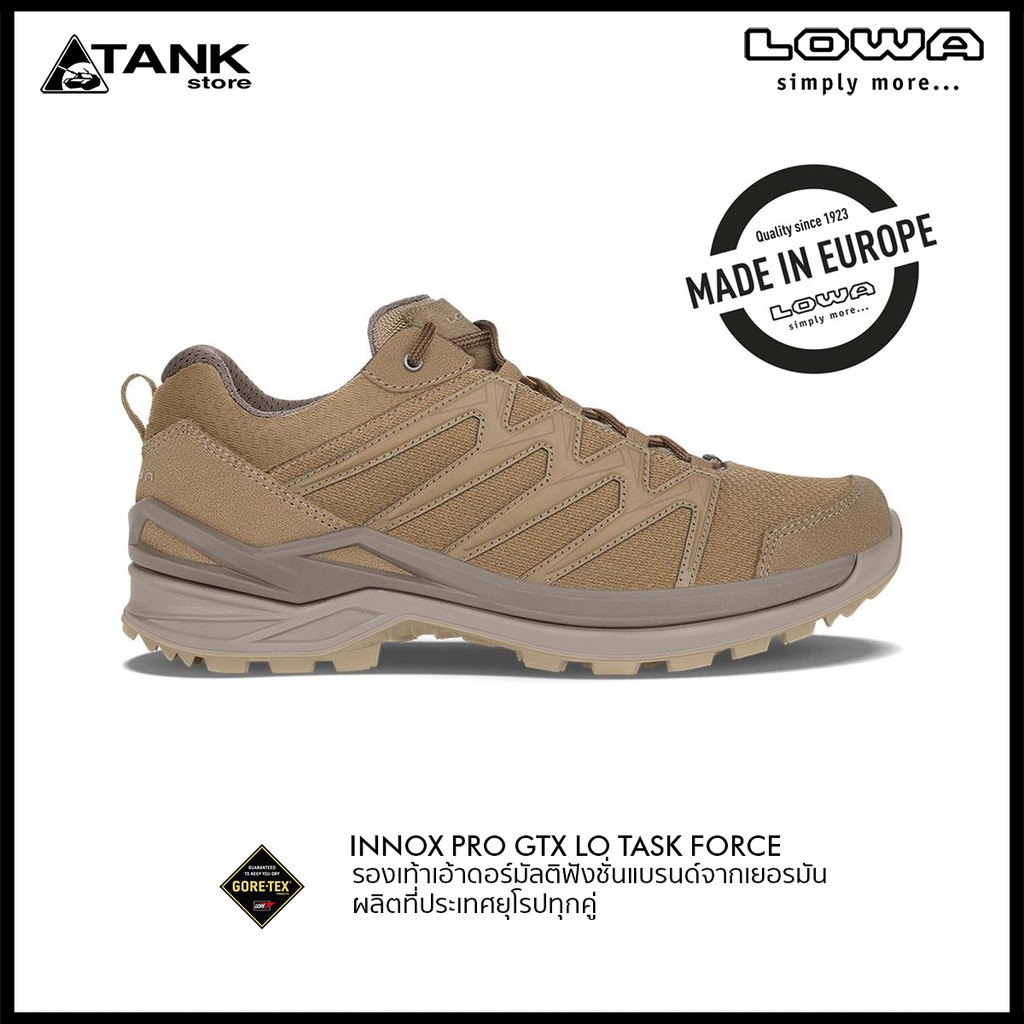 Lowa Innox Pro GTX Lo TF รองเท้าแทคติคอลข้อสั้น ใช้งานได้อเนกประสงค์ เบา กันน้ำ ระบายอากาศดี ใส่ฝึกซ้อมหรือปฏิบัติงาน