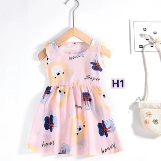 ชุดกระโปรงเด็กผู้หญิง ชุดเดรสเด็กแขนกุด ชุดเจ้าหญิง เสื้อผ้าเด็กสไตล์เกาหลี ผ้าฝ้าย นุ่ม ใส่สบาย (พร้อมส่งในไทย)