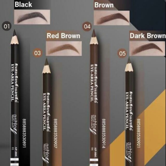 🔥ขายยกโหล 12 แท่ง🔥Ashley ดินสอเขียนคิ้วแอชลีย์ EYE-AREA PENCIL AP-006 มีให้เลือกขนาด(จำนวน) และเบอร์สี