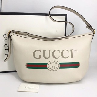 Gucci Print Haft-Moon Hobo bag ( Very Good )