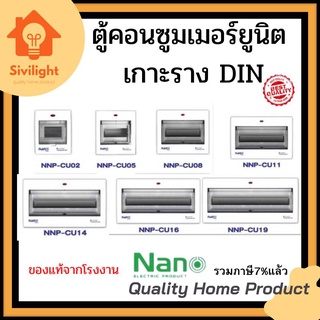 ❗❗ราคาขายส่ง❗❗ ตู้คอนซูมเมอร์ รุ่นเกาะราง (DIN) ตู้เปล่า nano plus+บัสบาร์ทองแดง