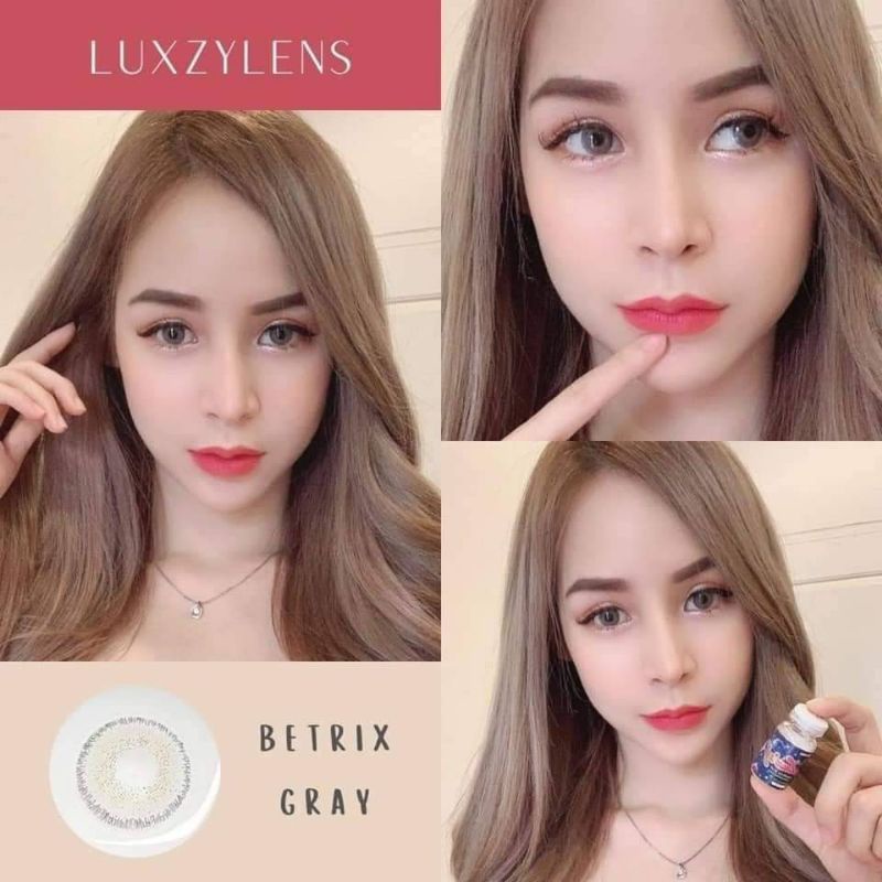 ⚡Luxzylens⚡Betrix Gray💥คอนแทคเลนส์mini💥คอนแทคเลนส์สายตา💥คอนแทคเลนส์กรองแสง💥แถมฟรีตลับทุกคู่