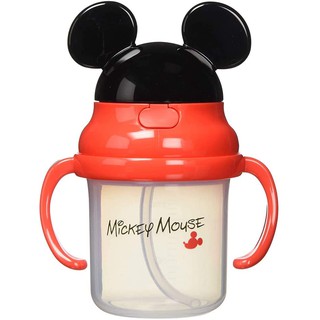 แก้วหัดดื่มแบบหลอดนิ่ม สำหรับเด็ก 8 เดือนขึ้นไป 230 ml มีหูจับ [Skater][Japan] Mickey Mouse