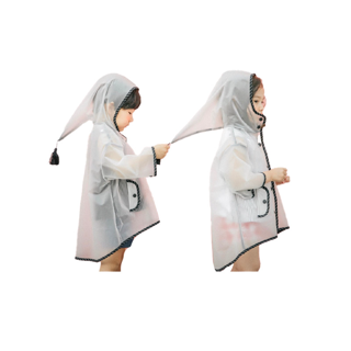 เสื้อกันฝนเด็ก ชุดกันฝน แบบขุ่น มีฮู้ด สไตล์เกาหลี