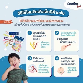 Flossy ไหมขัดฟันเด็ก Gentles Tots มี Xylitol และ กลิ่นผลไม้ (ของแท้จากญี่ปุ่น) /กล่อง 60 ชิ้น(Dentle Floss for Kids, 60