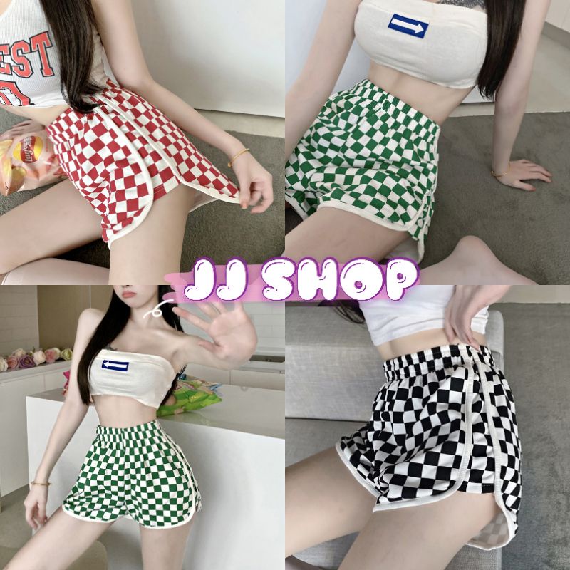 JJ Shop​ ​พร้อมส่ง กางเกงขาสั้น ลาย​สก๊​อต​น่ารัก​ มี3สี ใส่สบายมาก "KU-DK-3"