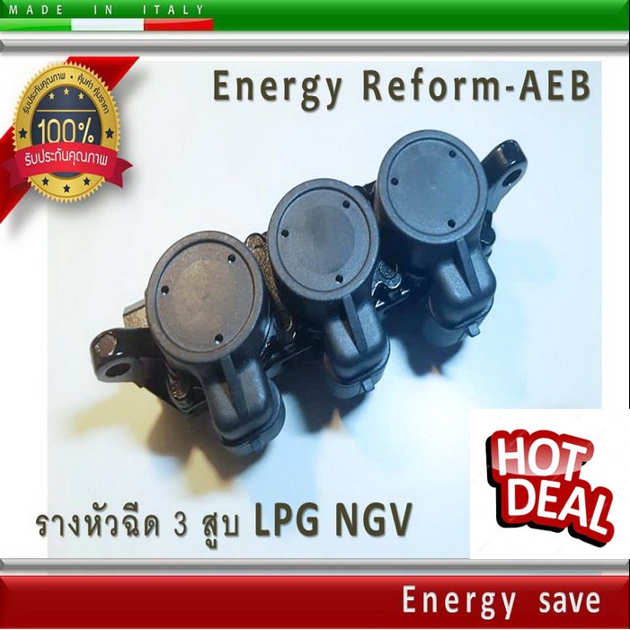 Energy Reform-AEB : รางหัวฉีดแก๊ส 3 สูบ Gas/LPG/NGV   injector rail.3 cyl. 2 Ohm.