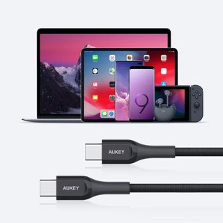 [สำหรับ iPhone 17] AUKEY สายชาร์จเร็ว 60W USB-C to USB-C Elite Kevlar Cable | CB-AKC3/CB-AKC4