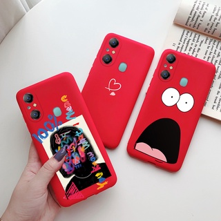 Itel A58 A58 pro A49 เคสซิลิโคน TPU นิ่ม สีแคนดี้ การ์ตูนน่ารัก หัวใจ ทาสี เคสโทรศัพท์