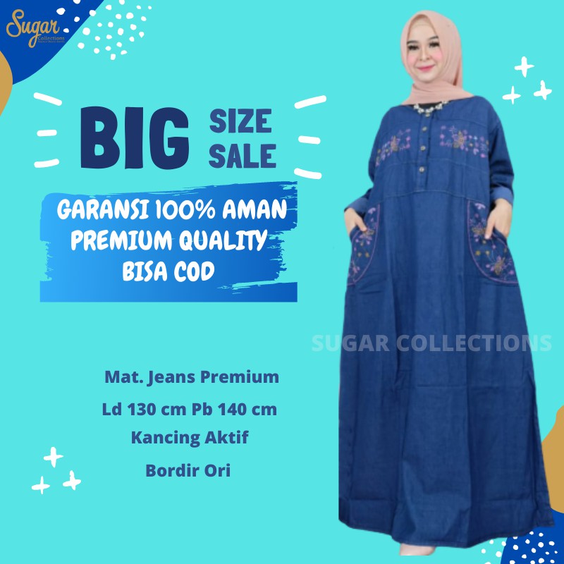 Ottawa ล่าสุดกางเกงยีนส์ gamis Active Buttons วัสดุยีนส์ระดับพรีเมียมโดย Ama Najwa