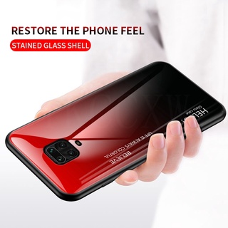 XIaomi Redmi Note 9S Redmi Note 9 Pro Max Case Glossy Tempered Glass Silicone Frame Hard Back Cover