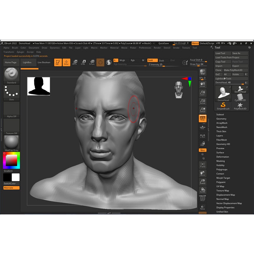 Pixologic ZBrush 2022.0.2  ออกแบบโมเดล ปั้นประติมากรรม 3D