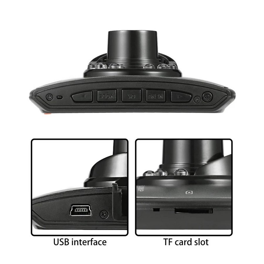 กล้องติดรถยนต์G30 2.2 นิ้ว เลนส์กระจกทรงกล้อง 1080P พิกเซล driving recorder กล้องหน้ารถ มุมมองกลางคืนมุมกว้าง เมนูไทย thumbnail 8