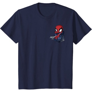 เสื้อยืด ผ้าฝ้ายแท้ ระบายอากาศได้ดี พิมพ์ลาย Marvel Spider-Man คุณภาพสูง สําหรับผู้ชาย