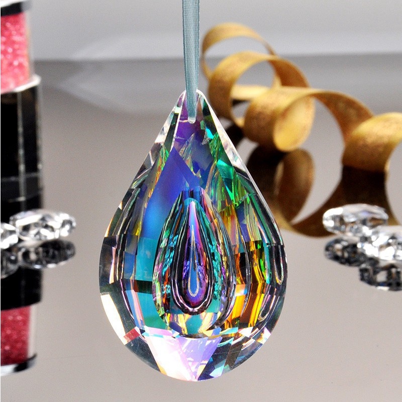 แขวนคริสตัล Prism Suncatcher สําหรับ Windows ตกแต่ง 38 มม.50 มม.63 มม.AB-สีโคมระย้า DIY Home อุปกรณ์ตกแต่งงานแต่งงาน