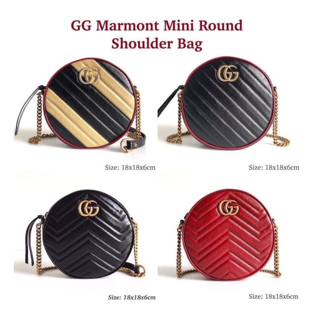 New Gucci Marmont mini round shoulder bag