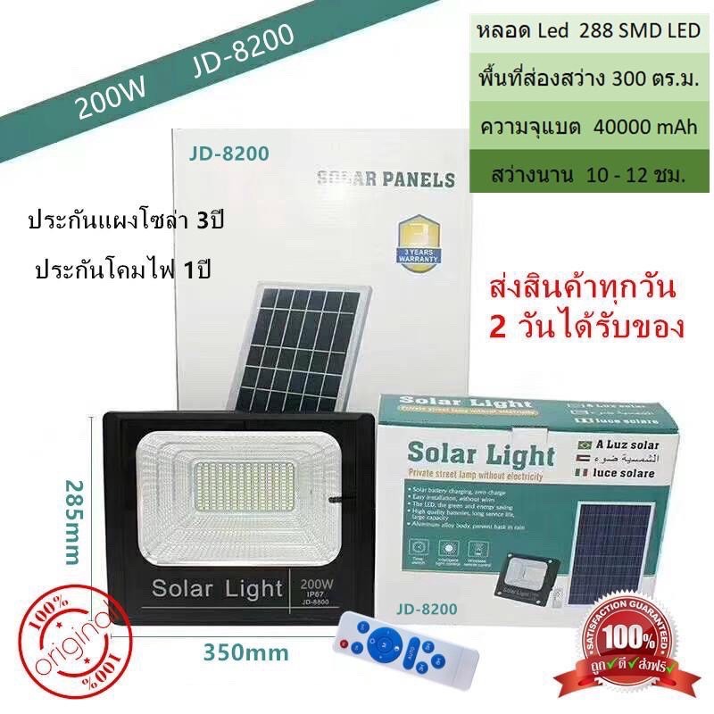 JDโซล่าเซลล์ สปอร์ตไลท์200wแสงขาว