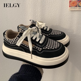 IELGY รองเท้าผ้าใบ พื้นหนา หัวกลม น่ารัก เข้ากับทุกการแต่งกาย สไตล์ญี่ปุ่น สําหรับผู้หญิง