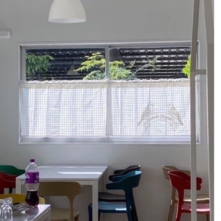ผ้าม่านครึ่งหน้าต่าง สไตล์มินิมอล ขนาด110x60cm ราคาเฉพาะม่าน