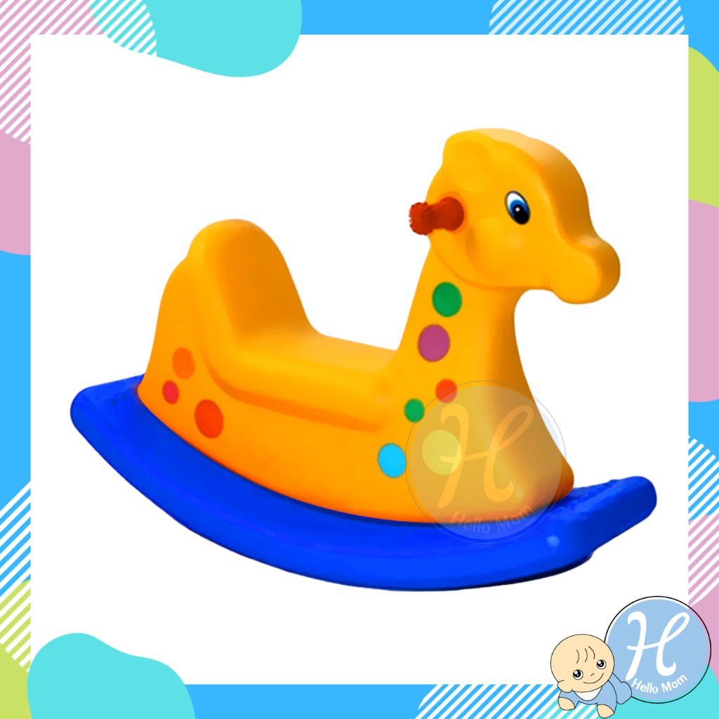 Hellomom ม้าโยก สัตว์โยกเยก 2 สี color Kindergarten rocking horse ยีราฟโยกเยก ช้างโยกเยก ม้าโยกเยก