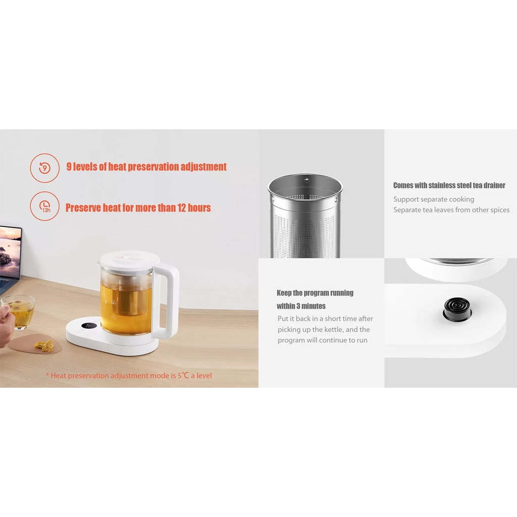 Xiaomi Mijia กาต้มน้ําอัจฉริยะ อเนกประสงค์ - MYSH0E1ACM ฟรีตัวแปลง 3 ...