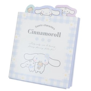 แผ่นจดบันทึก สมุดฉีก6ตอน  cn Cinnamoroll ขนาด: ประมาณ 70x120x13mm (แผ่นละ 15 แผ่นสำหรับ 6 ลาย)