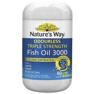 Fish Oil สูตรเข้มข้นมาก 3000mg. Natures Way Advanced Omega Triple Strength Fish Oil 70 Capsules