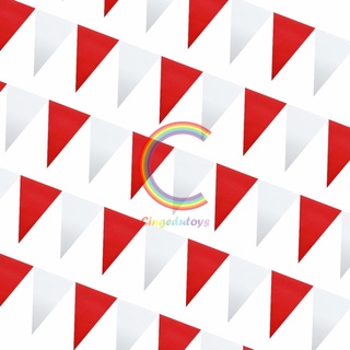 isi 20 Bendera / banner merah putih segitiga warna warni / hut RI / kemerdekaan/ Dirgahayu /umbul umbul /flag party bendera segitiga kain