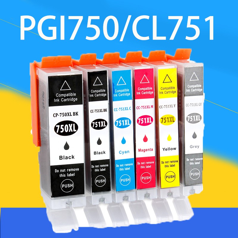 PGI 750 CLI 751 หมึก PGI 750XL CLI 751XL สีดำ PGI750 CLI751 หมึก PGI750XL CLI751XL ตลับหมึกสำหรับ Ca