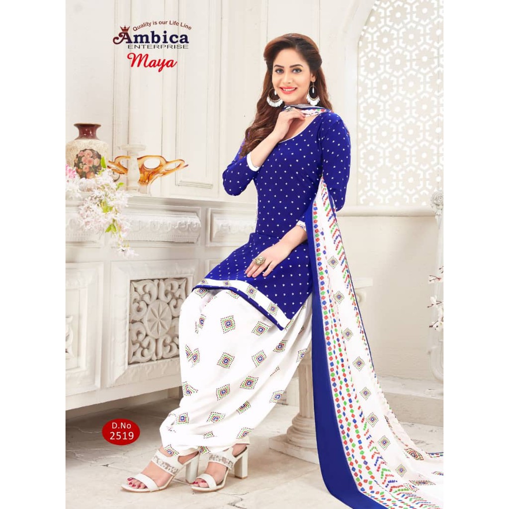 PUNJABI SUIT MATERIAL 2519 SOFT CREPE AMBIKA
