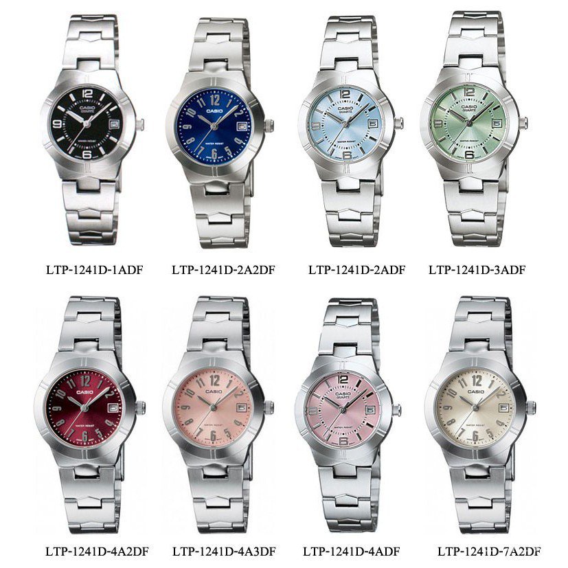 ใหม่นาฬิกา คาสิโอ Casio Lady นาฬิกาข้อมือ รุ่น LTP-1241D ของแท้มีหลายสี