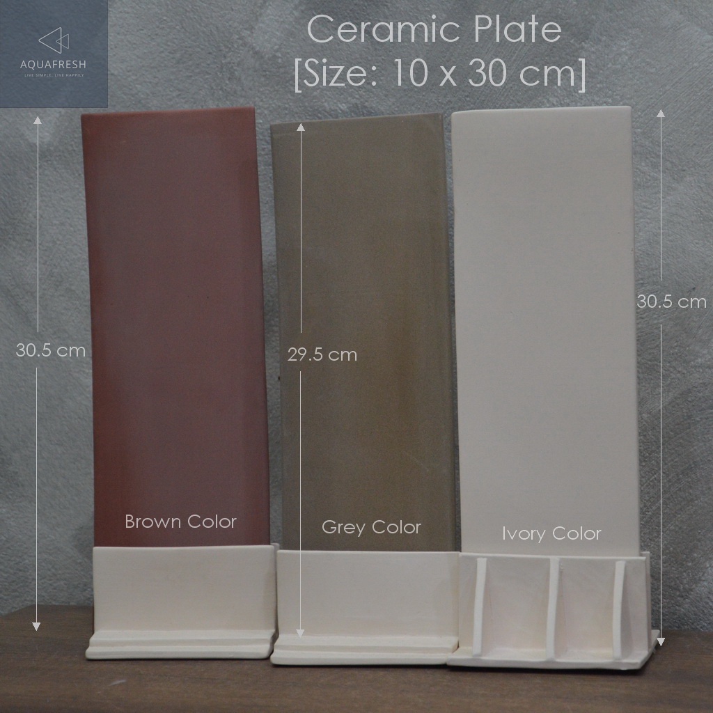 Ceramic Plate (Size: 10 x 30 cm) แผ่นเซรามิคขนาด10 x 30 cm สำหรับจัดหรือตกแต่งตู้ปลาสวยงาม  ตู้กุ้งสวยงาม
