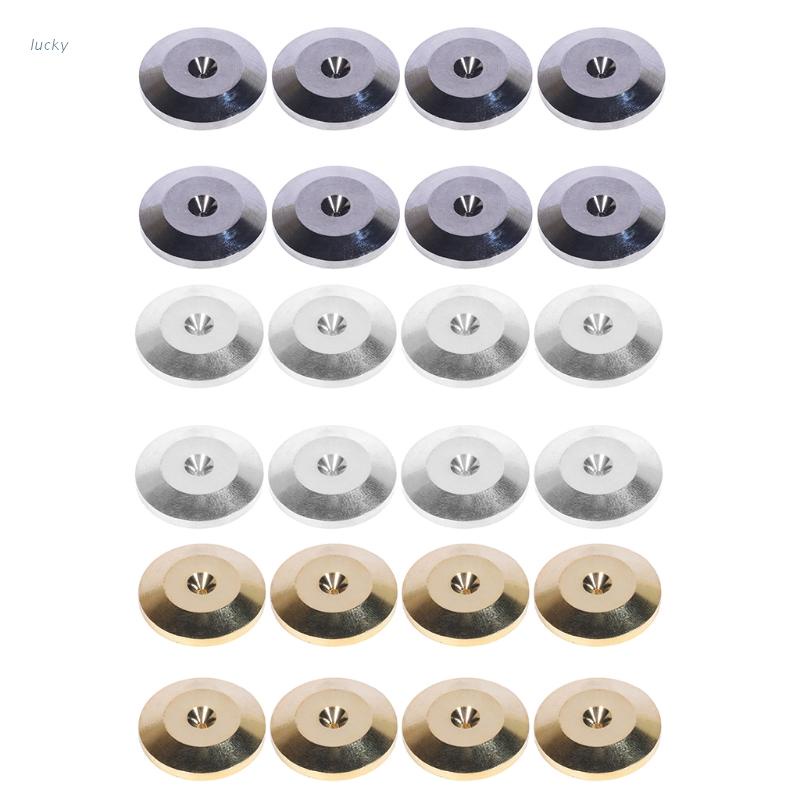 lucky* 8 Pcs 25x5mm Universal Aluminum Alloy Speaker Spikes Pads Speaker Shock Base Pad Isolation Stand Feet Cone Base Mats Floor Disc