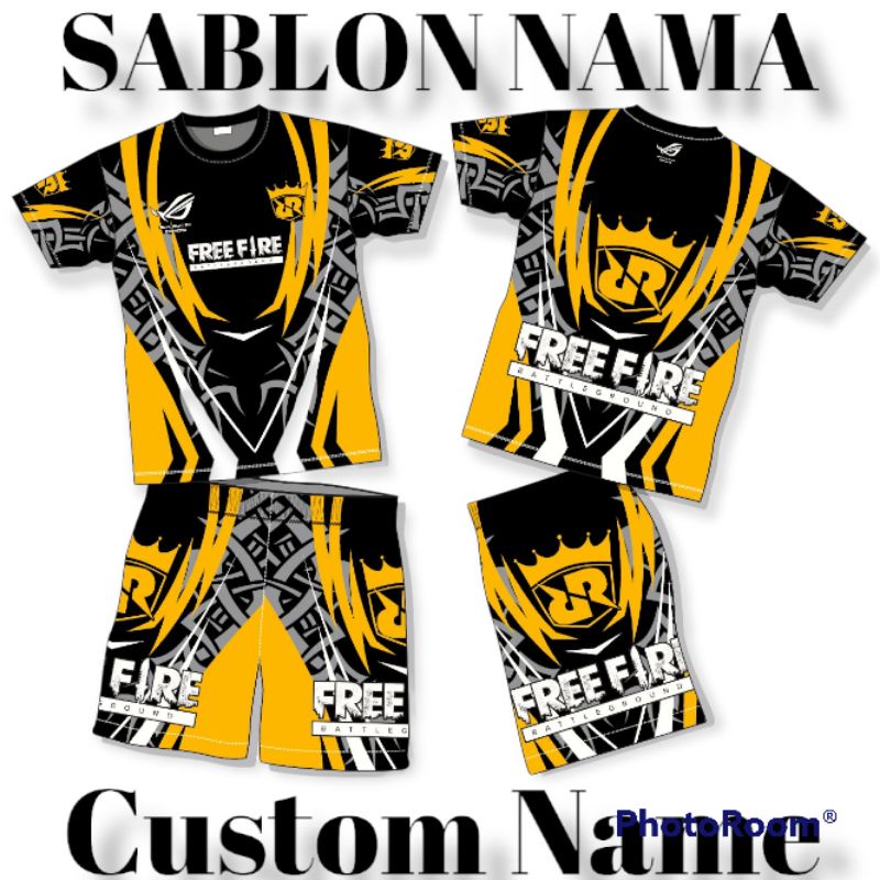 Free FIRE GAMING Clothes Set TEAM Tiedye NEW FREE FIRE เสื้อผ้าเด็ก Set+ PISTON