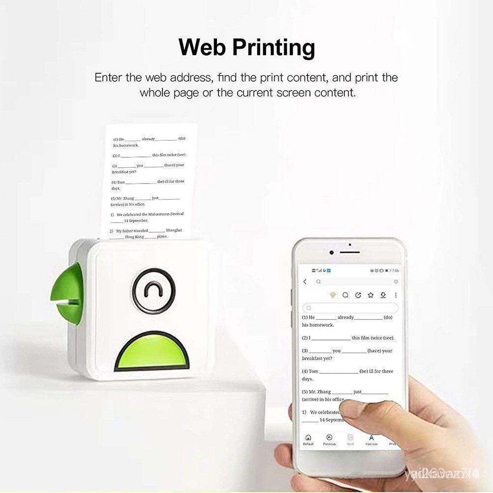 WPA MALL Mini Pocket Printer Portable Bluetooth Thermal Printer for ...