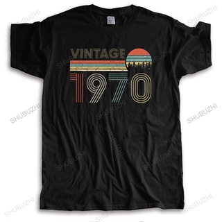 ROUND คอลูกเรือเสื้อยืดลําลอง ผ้าฝ้าย แขนสั้น คอกลม ลาย 1970 ของขวัญวันเกิดครบรอบ 50 ปี 50 ปี สไตล์วินเทจ สําหรับผู้ชาย-