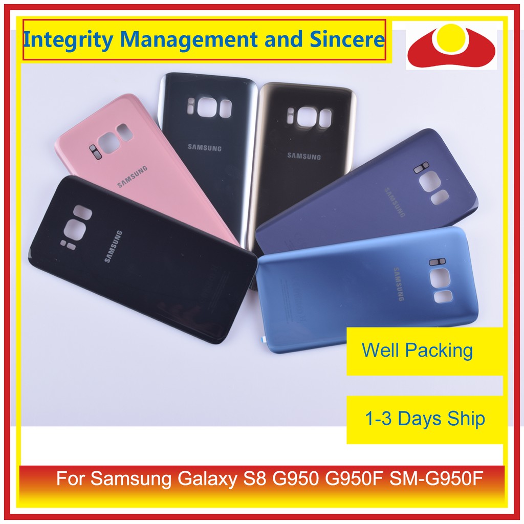 SAMSUNG ฝาหลังแบตเตอรี่สําหรับSamsung Galaxy S8 G950 SM-G950F G950FDด้านหลังกระจกกรณี