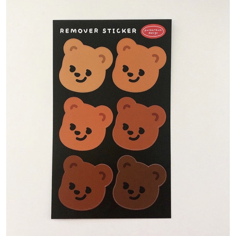 (พร้อมส่ง❤️)pureureum - bear face remover sticker
