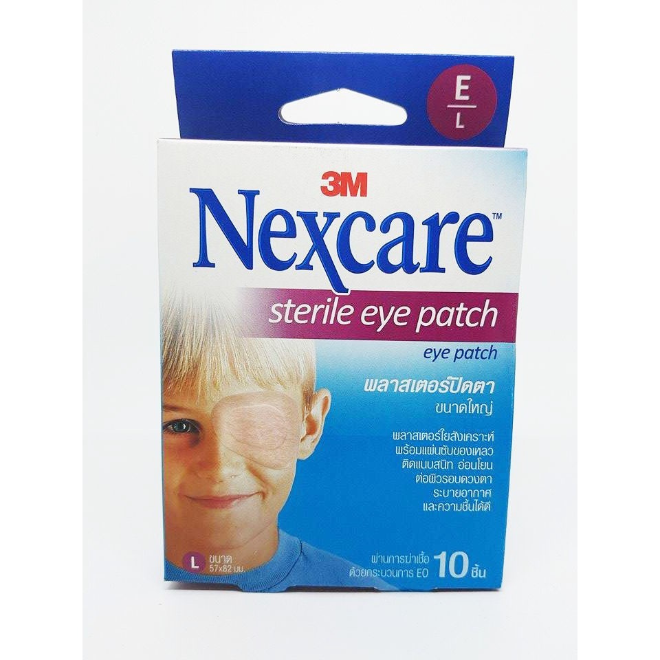 พลาสเตอร์ปิดตา 3M Nexcare Sterile Eye Patch (ขนาดใหญ่ 82x57 cm) 10แผ่น [1 กล่อง]