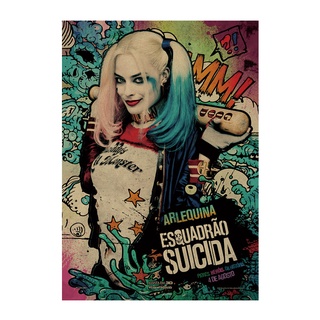 โปสเตอร์กระดาษคราฟท์ Suicide Squad -12/ Nostalgic 51X36ซม. สําหรับตกแต่งบ้าน